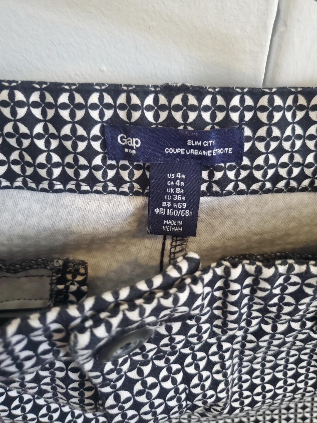 Gap Slim City Patterned Pants - Size 4 US - photo 2