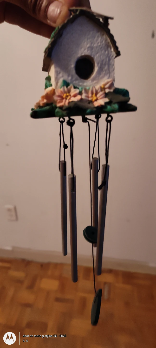 Decorative Wind Chime with Birdhouse Top - photo 4