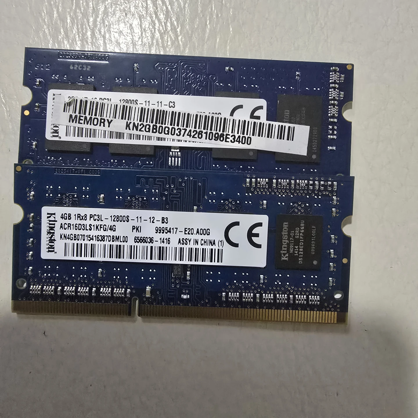 2x Kingston 4GB DDR3 Laptop RAM Modules