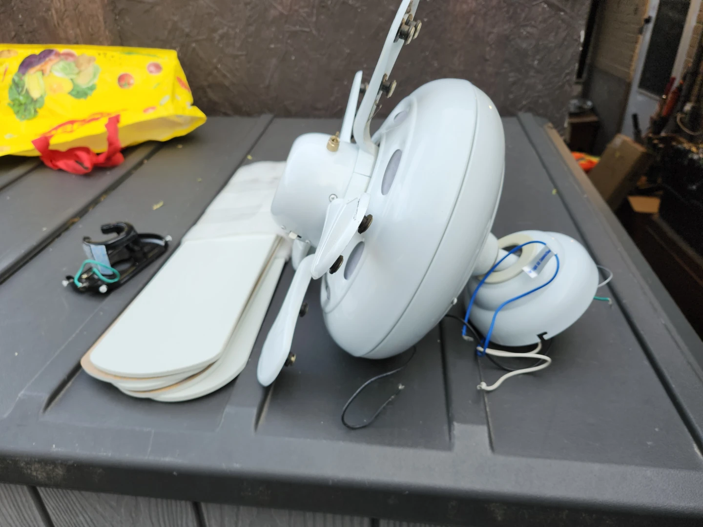 White Ceiling Fan with Blades - photo 2