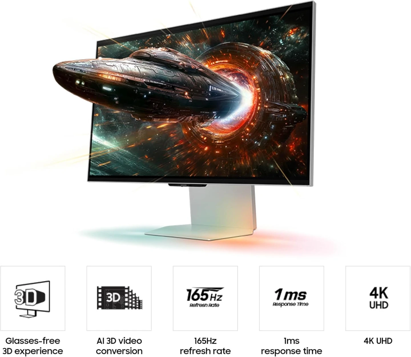 NEW Samsung Odyssey 3D 27" 4K 165Hz Gaming Monitor G90XF - photo 3