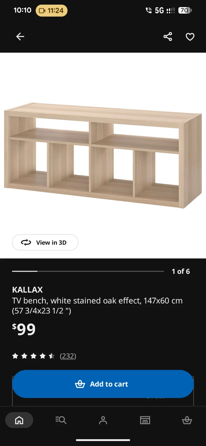 TV Stand White Stained Oak Effect - photo 2