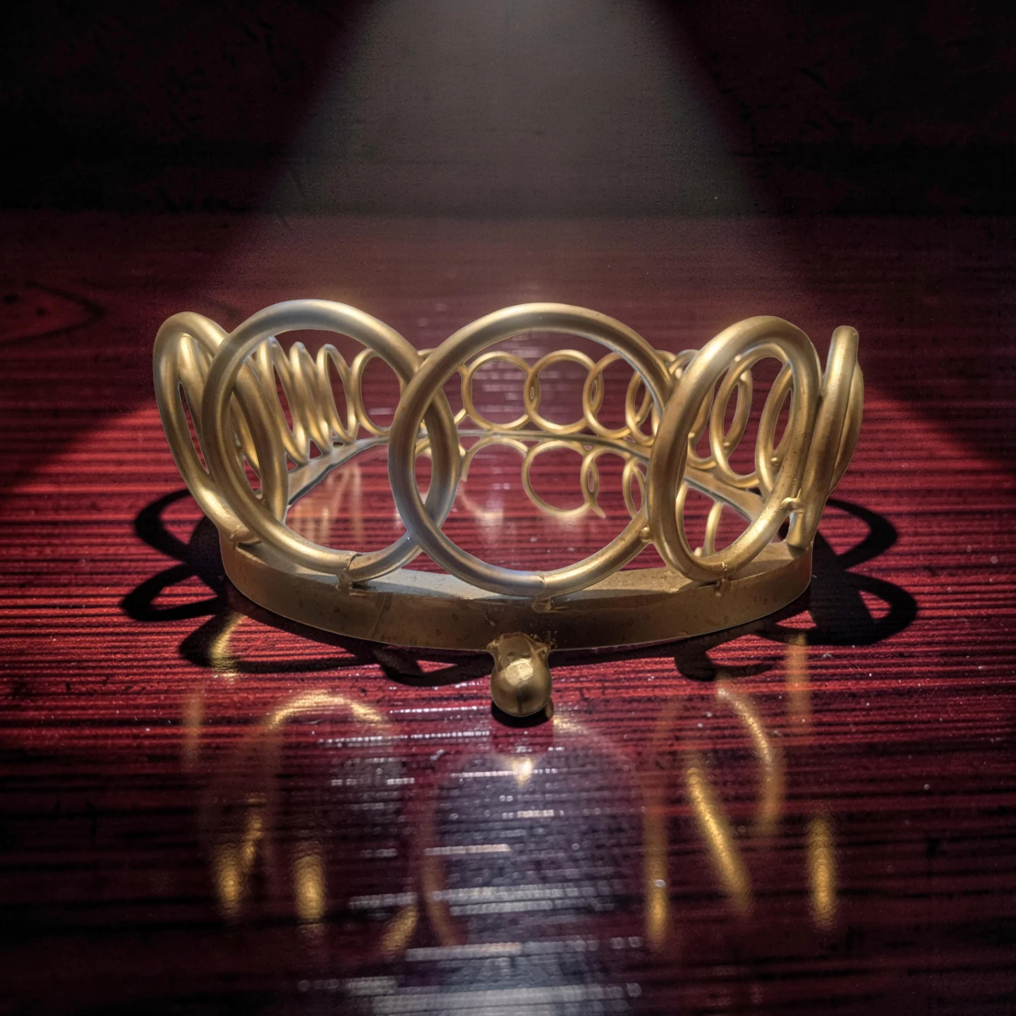 Ornate Goldtone Metal Tray with Mirrored Base - photo 3