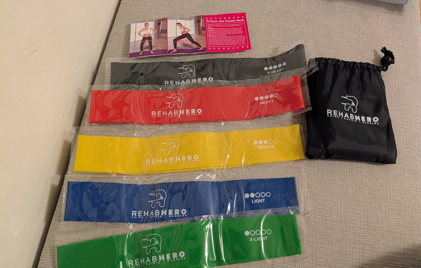 Brand New Rehabhero Resistance Bands Set with Carry Bag