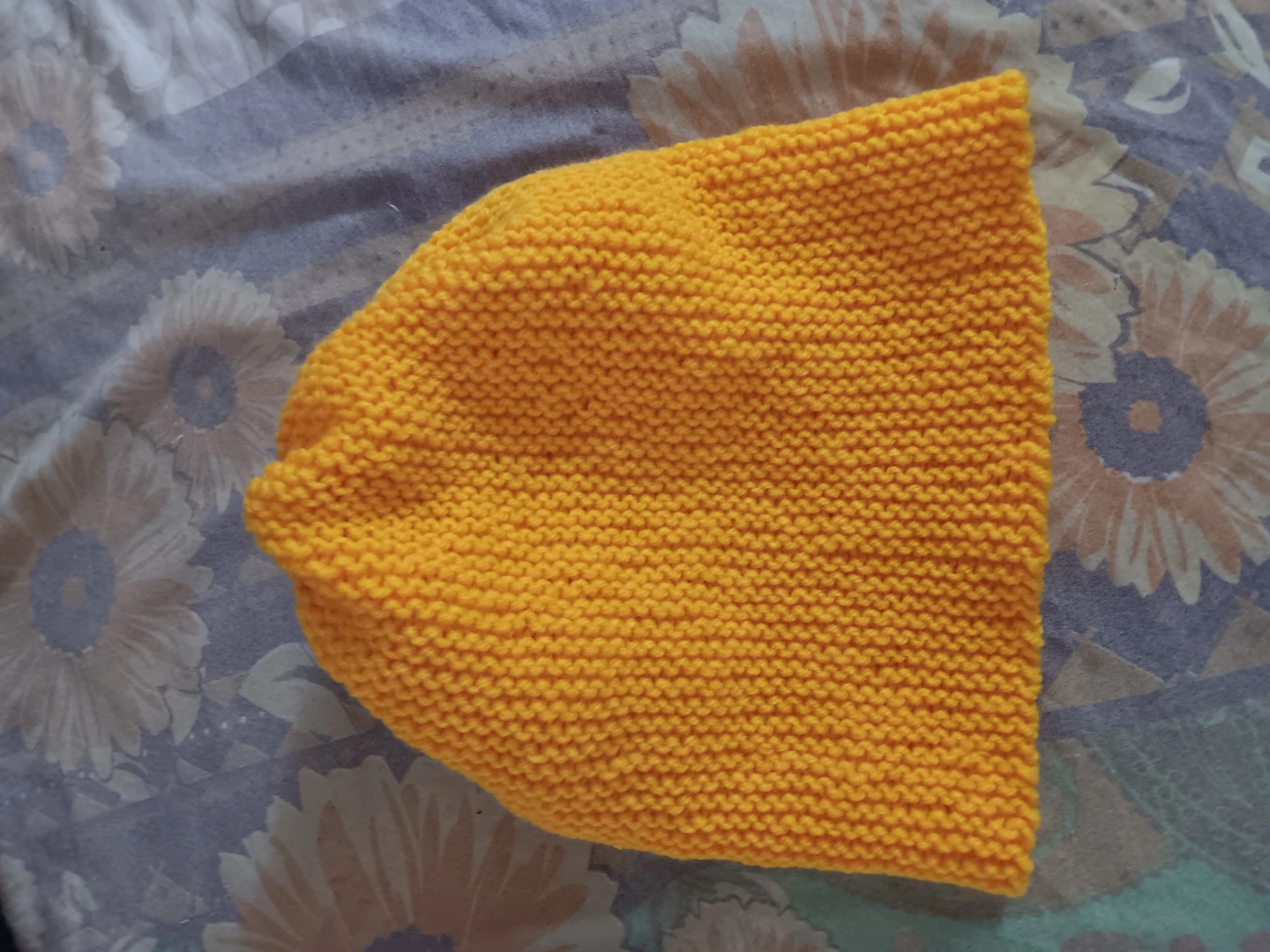 Hand-Knitted Yellow Beanie Hat