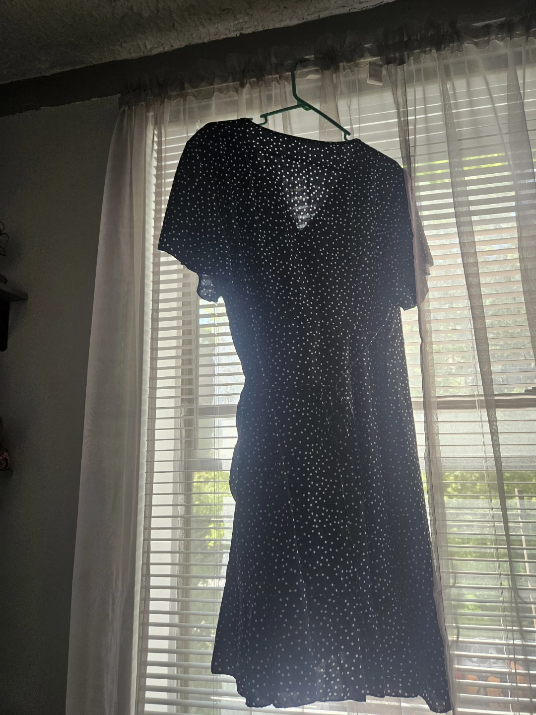 Black polka dot wrap dress - photo 2