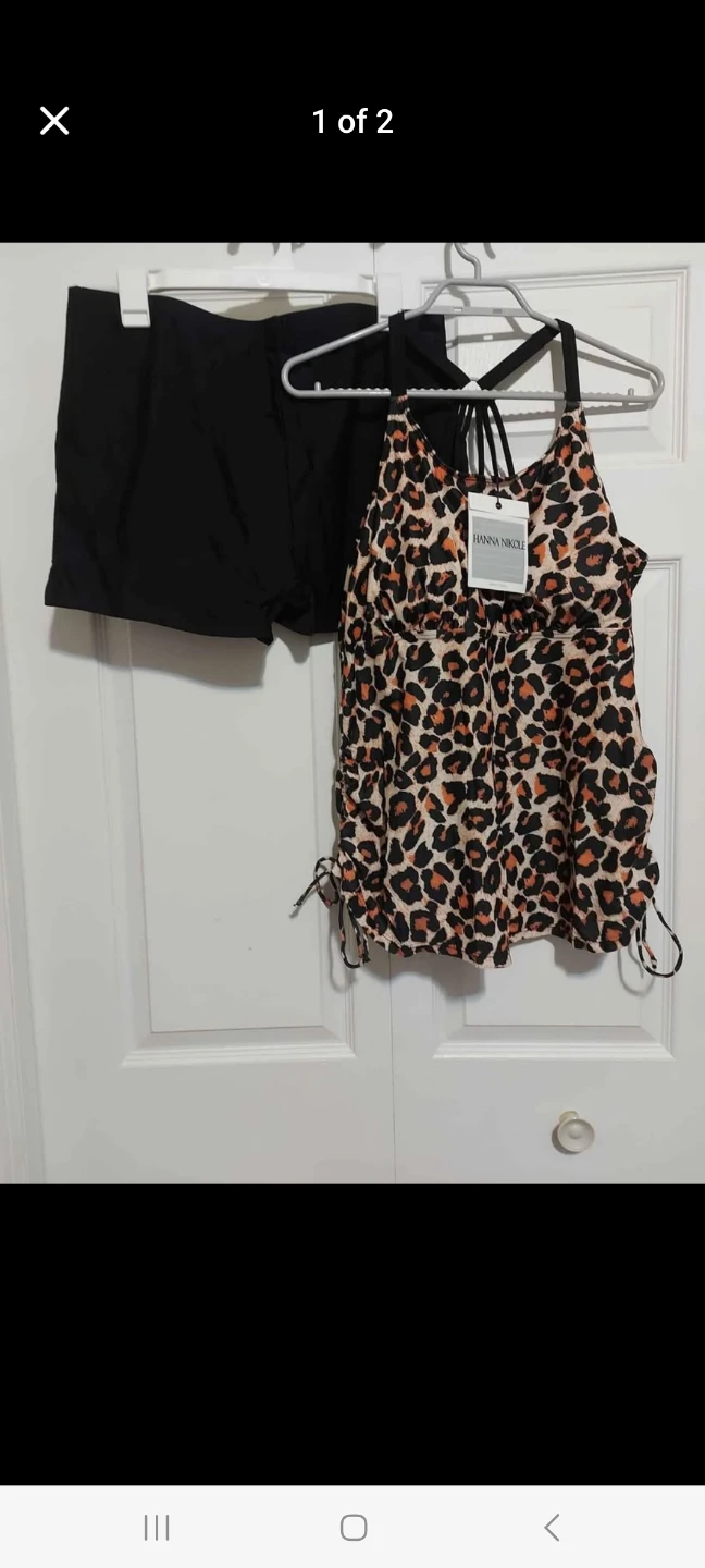 Hanna Nicole Leopard Print Tankini Swimsuit Set