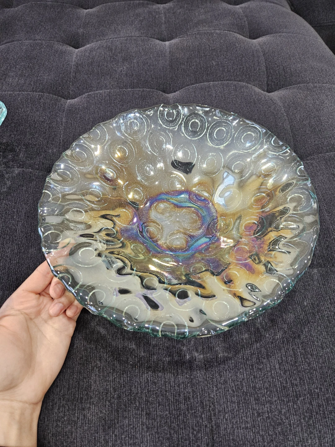 Iridescent Glass Decorative Bowl