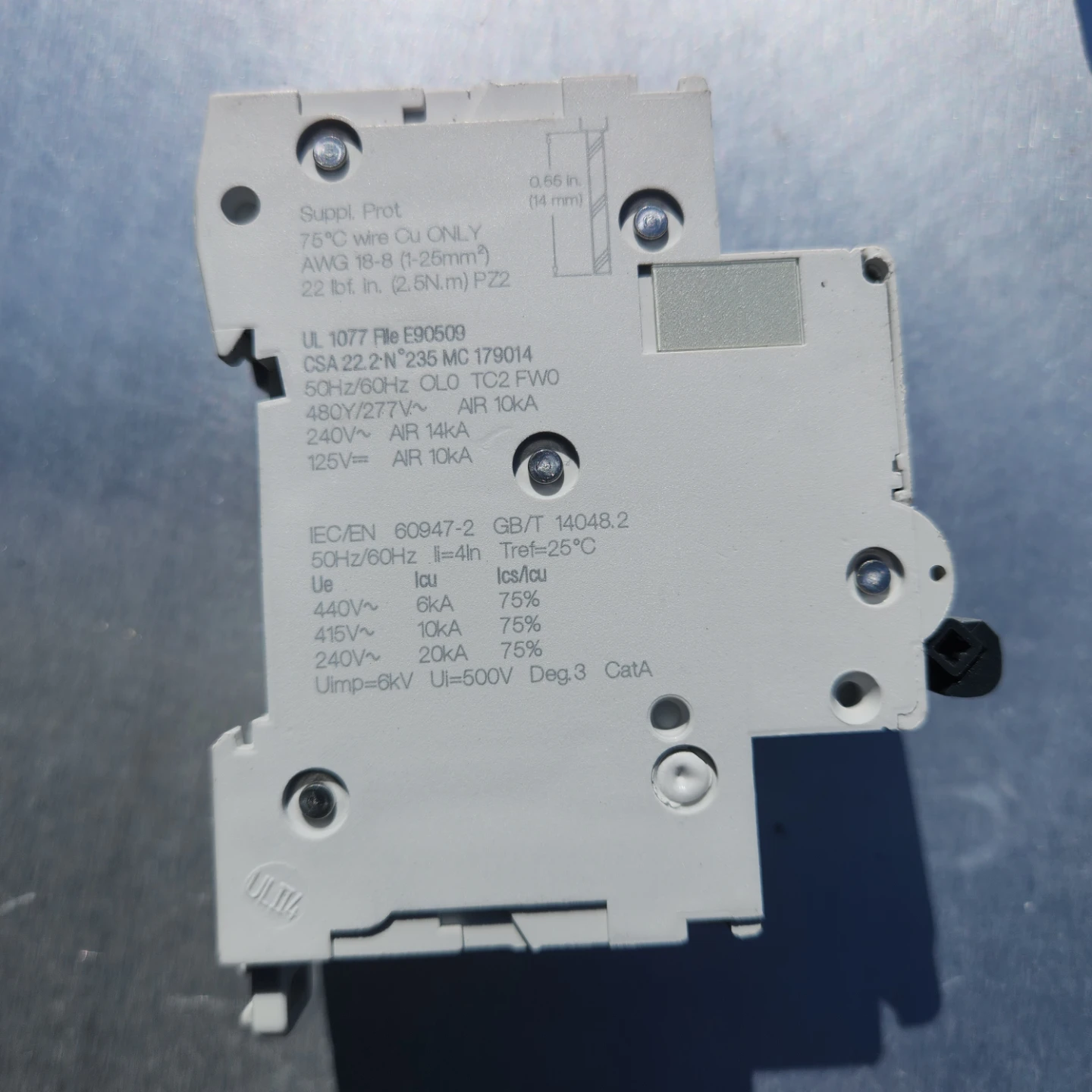 Schneider Electric Multi 9 C60SP 4 amp Circuit Breaker - photo 2