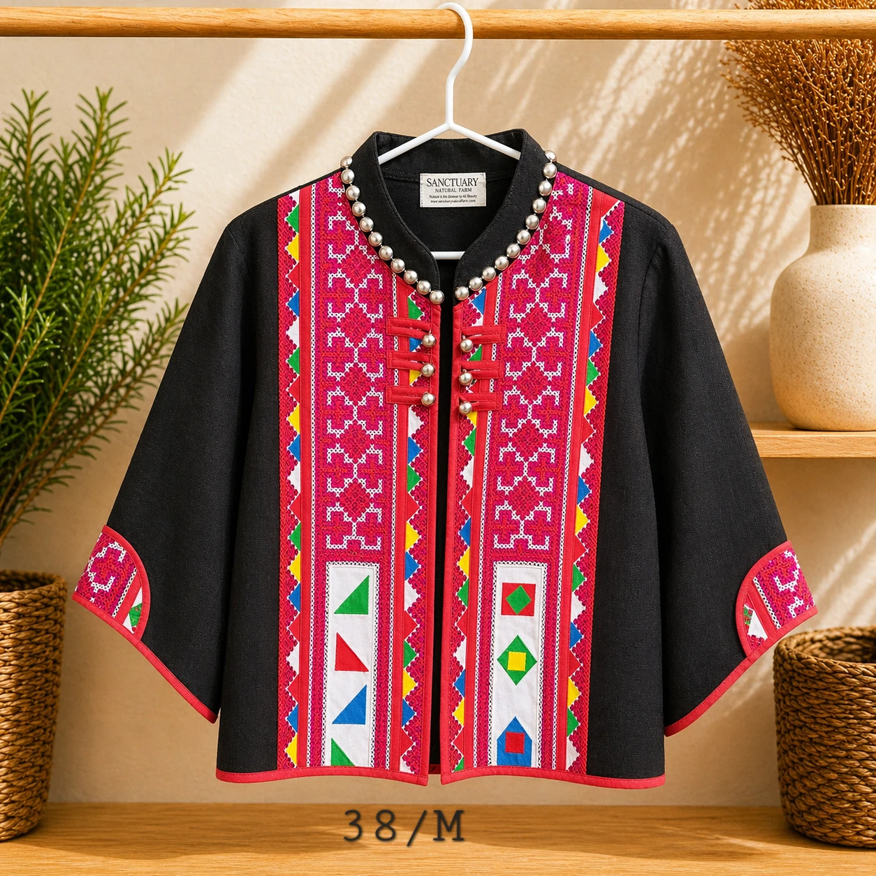 Handcrafted Ethnic Embroidered Hemp Jacket