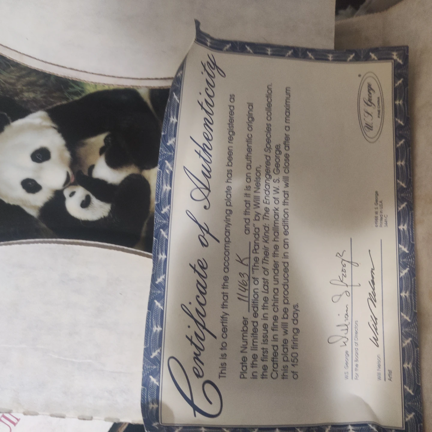 W.S. George "The Panda" Collector Plate - photo 2