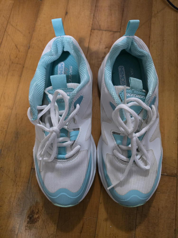 Skechers White & Teal Sneakers - photo 2