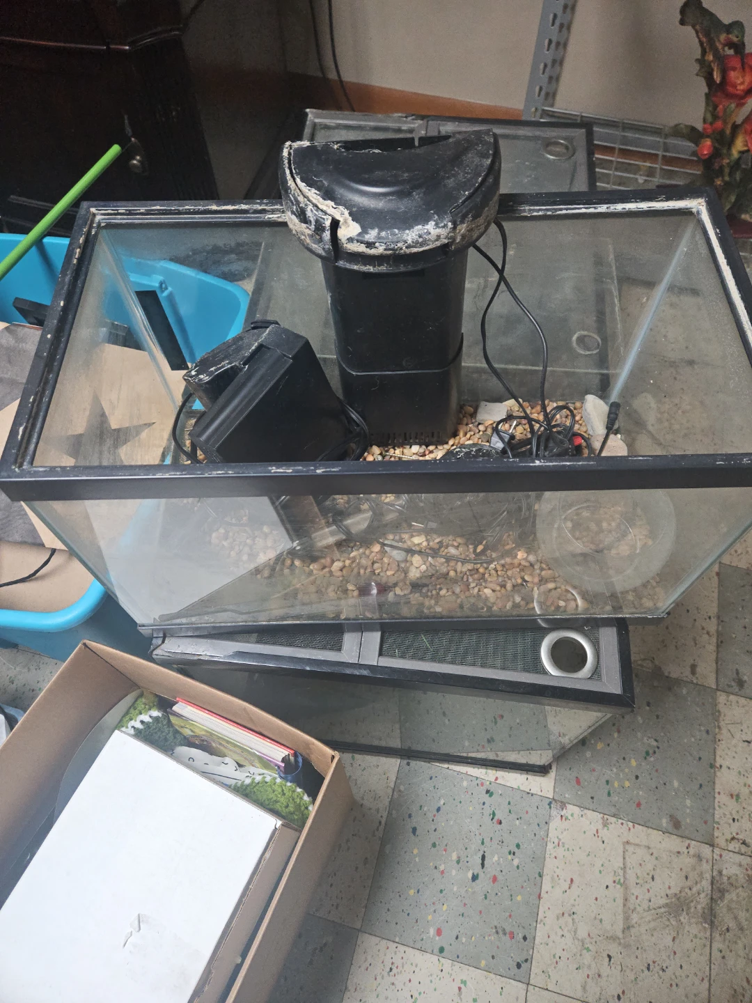Glass Aquarium with Filter and Gravel