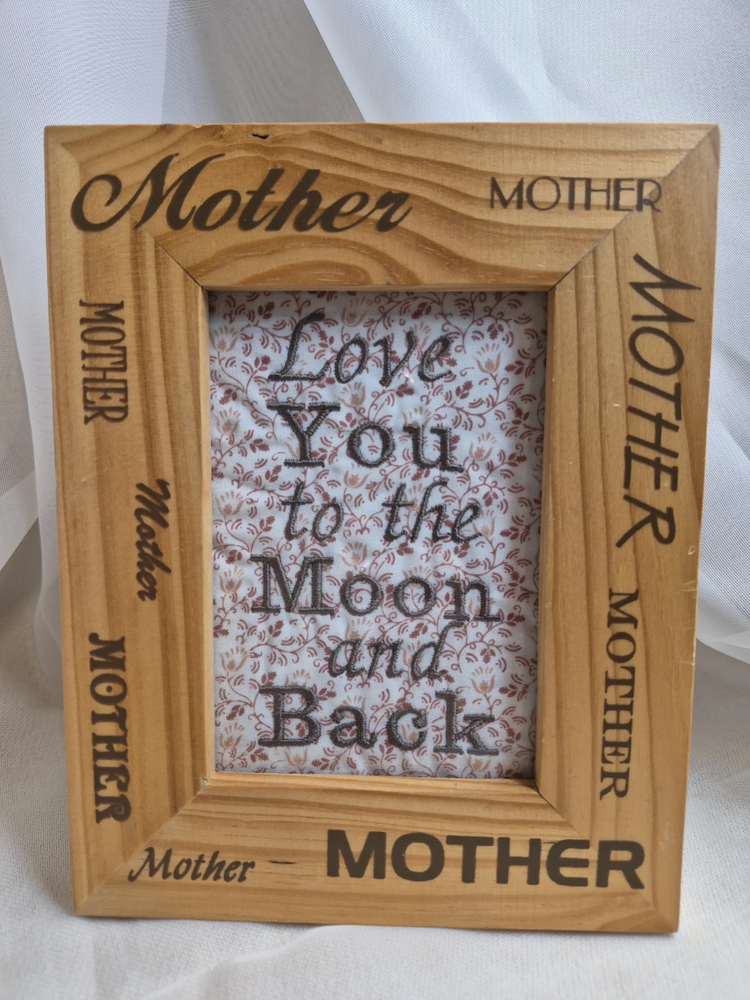 Love You to the Moon and Back Mother Framed Embroidered