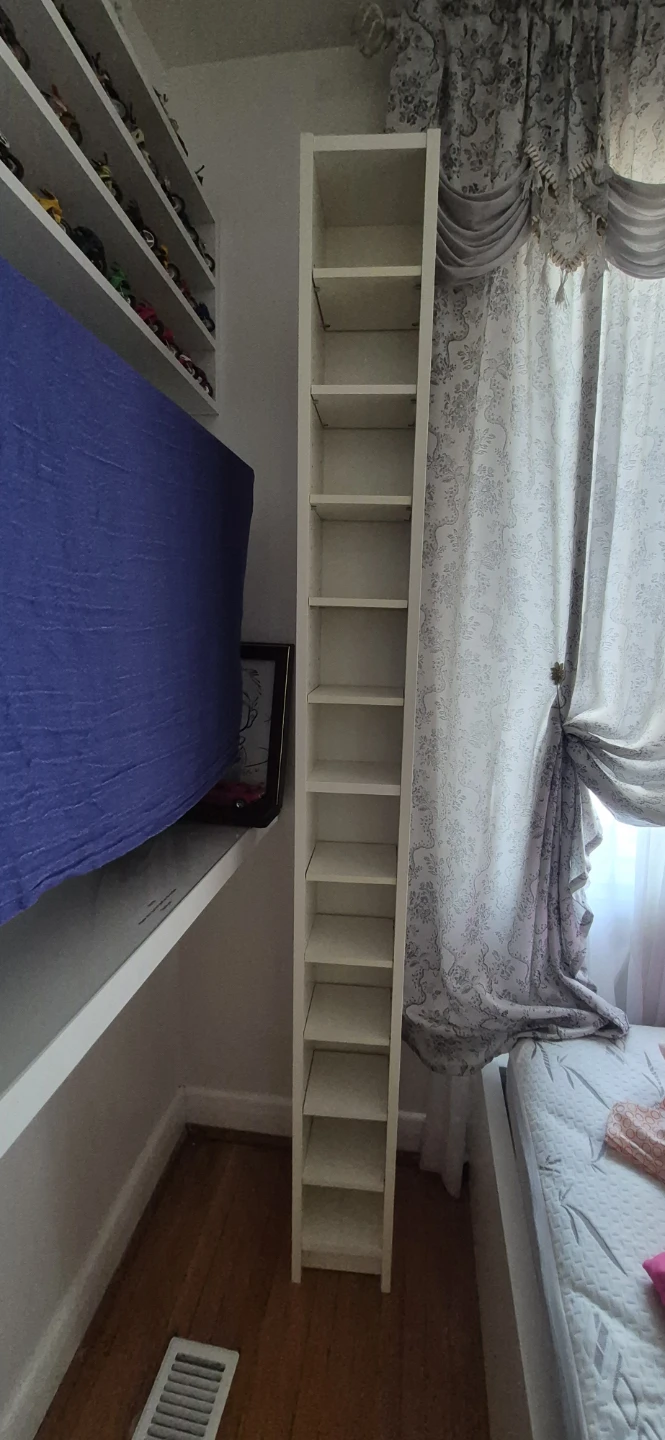 Tall White Bookshelf / Display Shelf