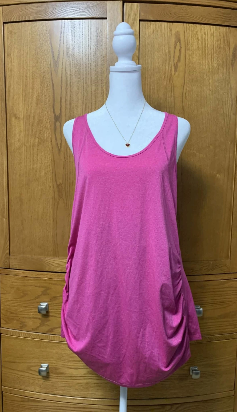 Old Navy Active Pink Ruched Tank Top Size L