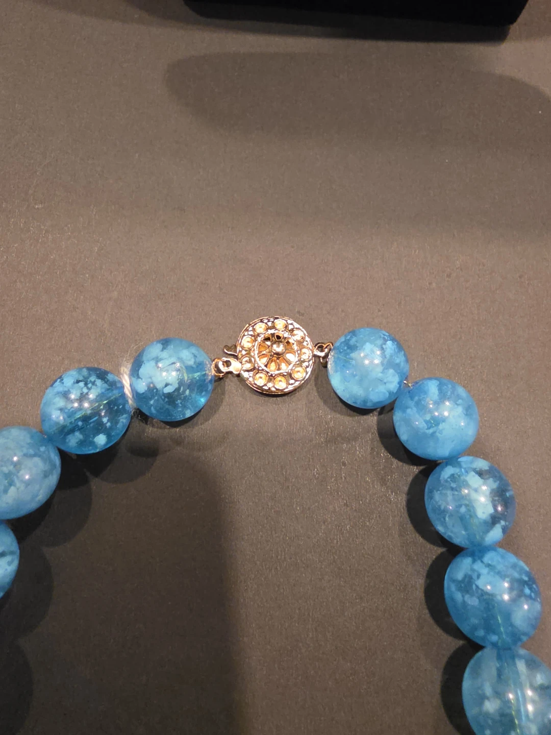 Blue Beaded Necklace with Large Pendant - photo 4