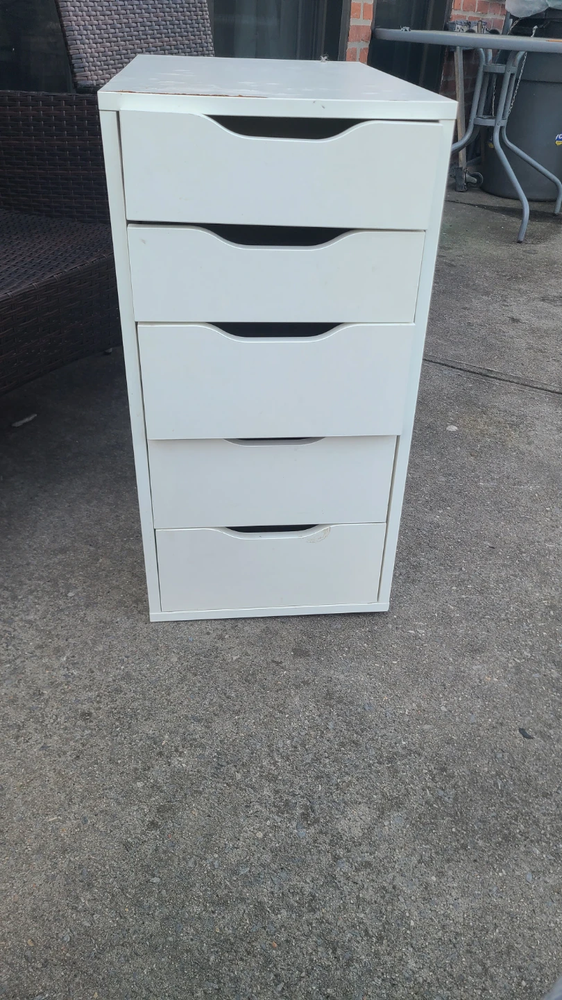 White 5-Drawer Alex Chest