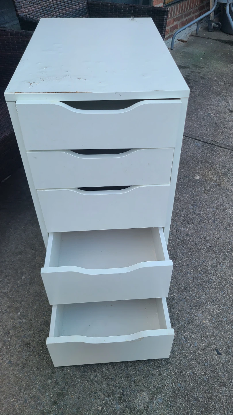 White 5-Drawer Alex Chest - photo 3