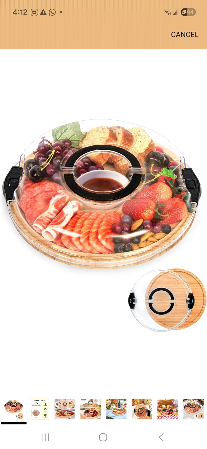 Bamboo Charcuterie Board with Lid
