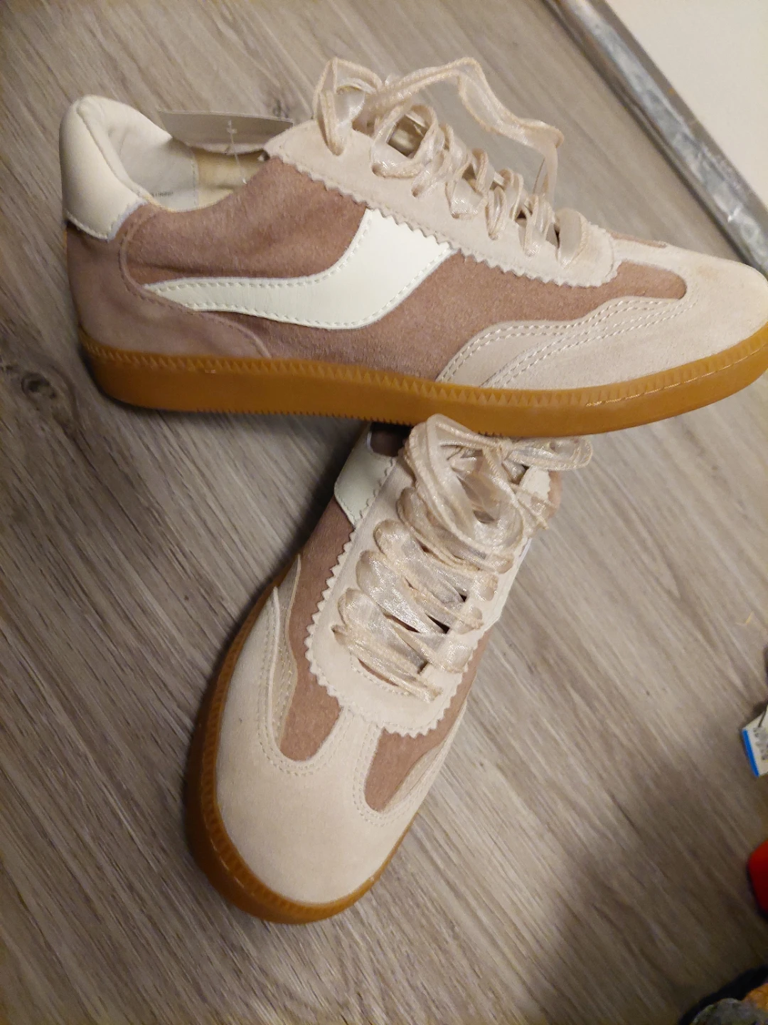 Dolce Vita Suede and Leather Sneakers - Beige/Brown