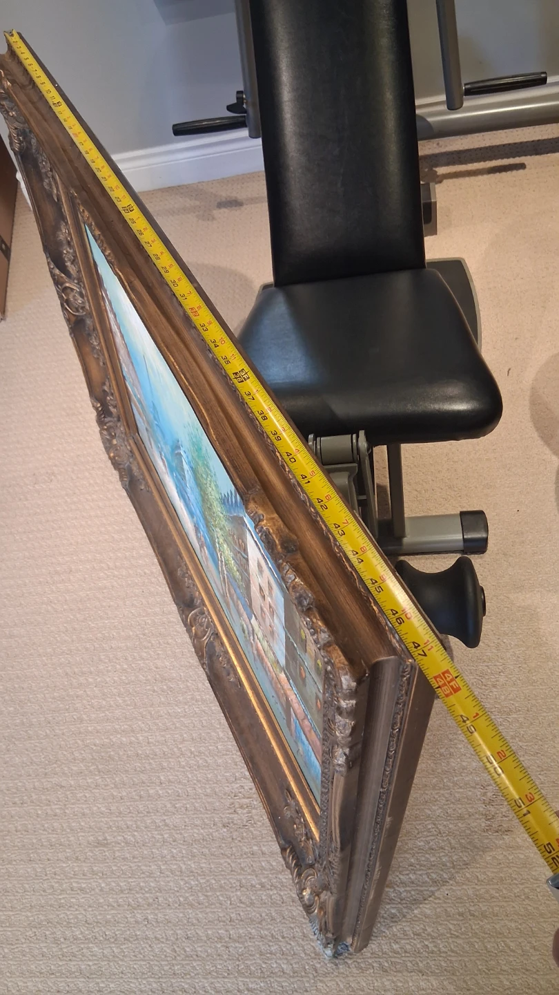 Framed Oil Painting of Parisian Street Scene - photo 5