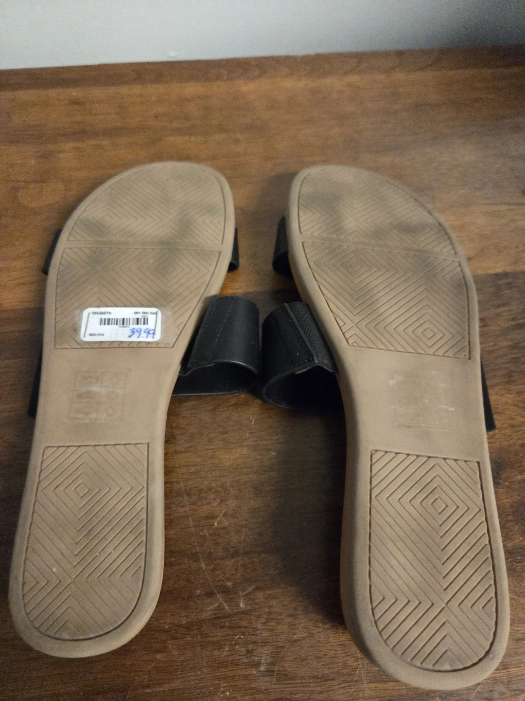Call It Spring Black Vegan Slides - Size 7 - photo 4