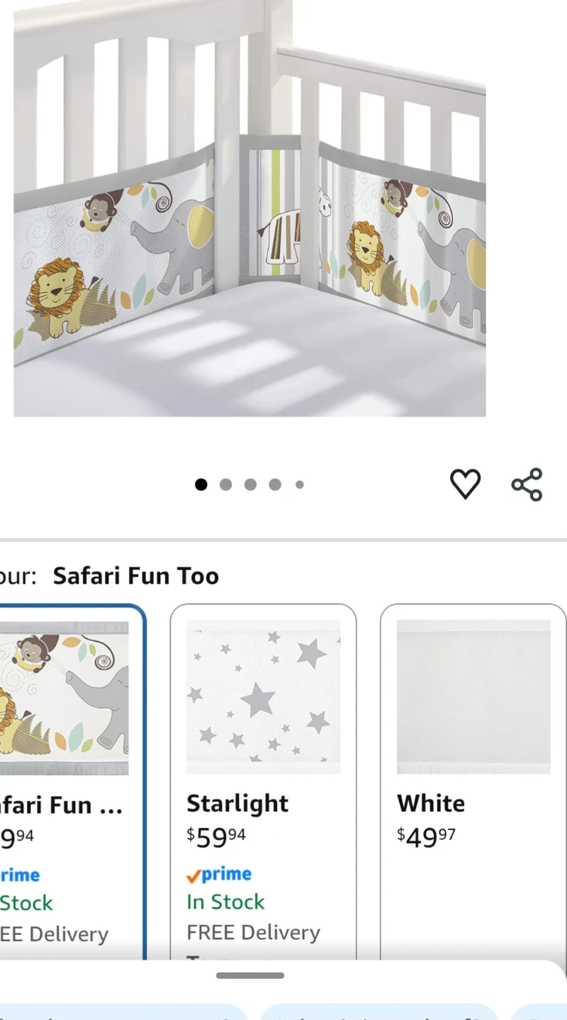 Baby Crib Bumper Pad - Safari Fun Too - photo 3
