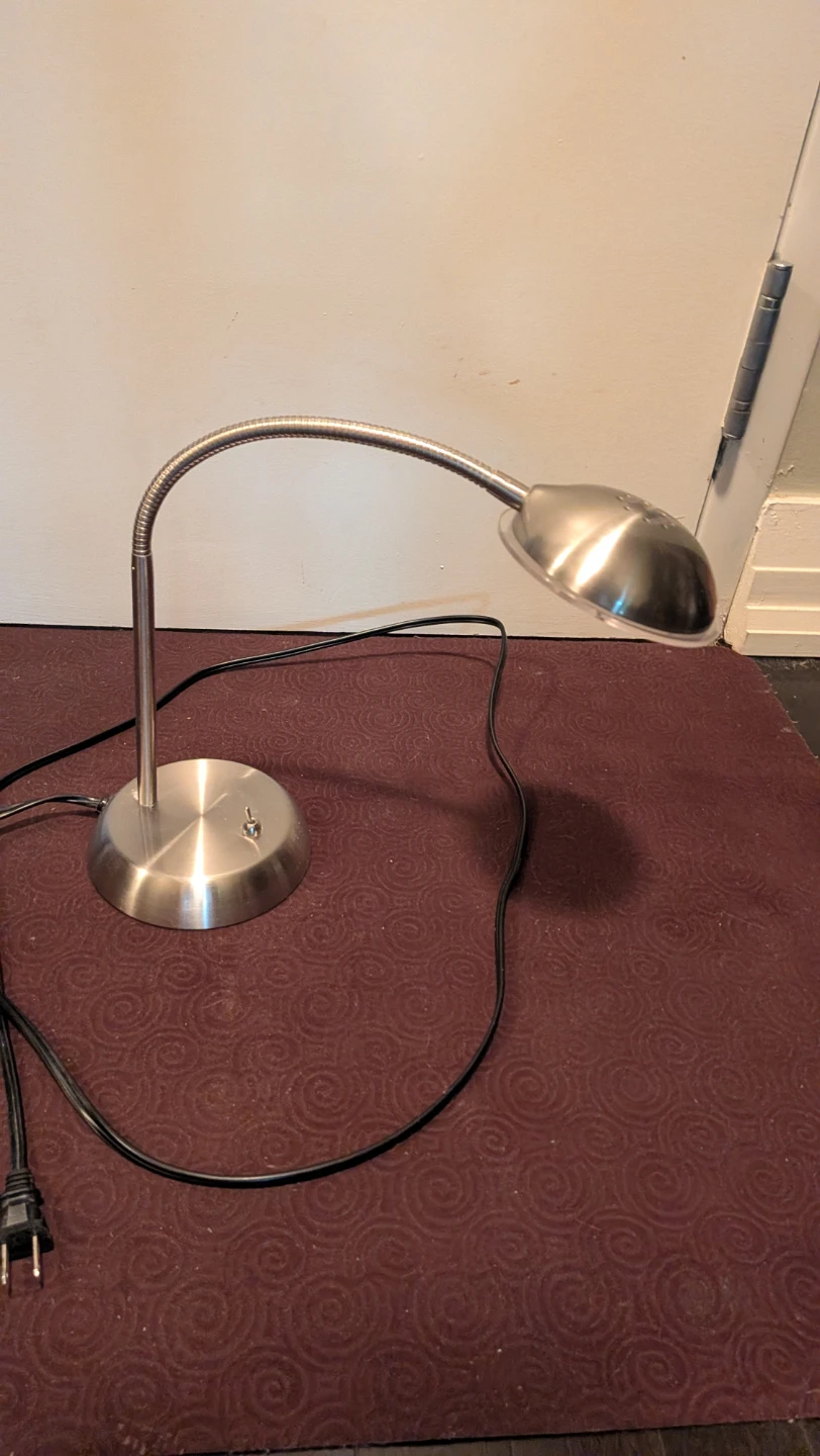 Silver Gooseneck LED Desk Lamp