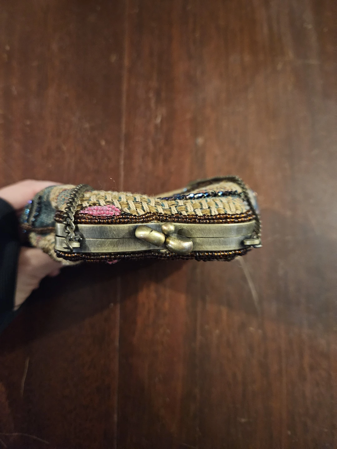 Beaded Coin Purse/Clutch with Chain Strap - photo 3
