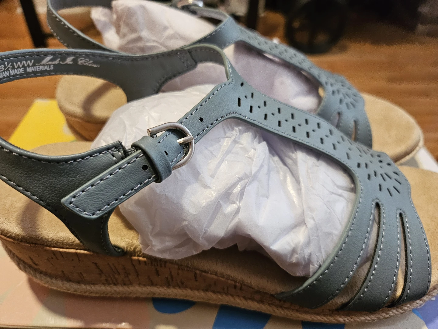 Easy Street Dorinda Women's Wedge Sandals Blue Size 6.5 WW - photo 2