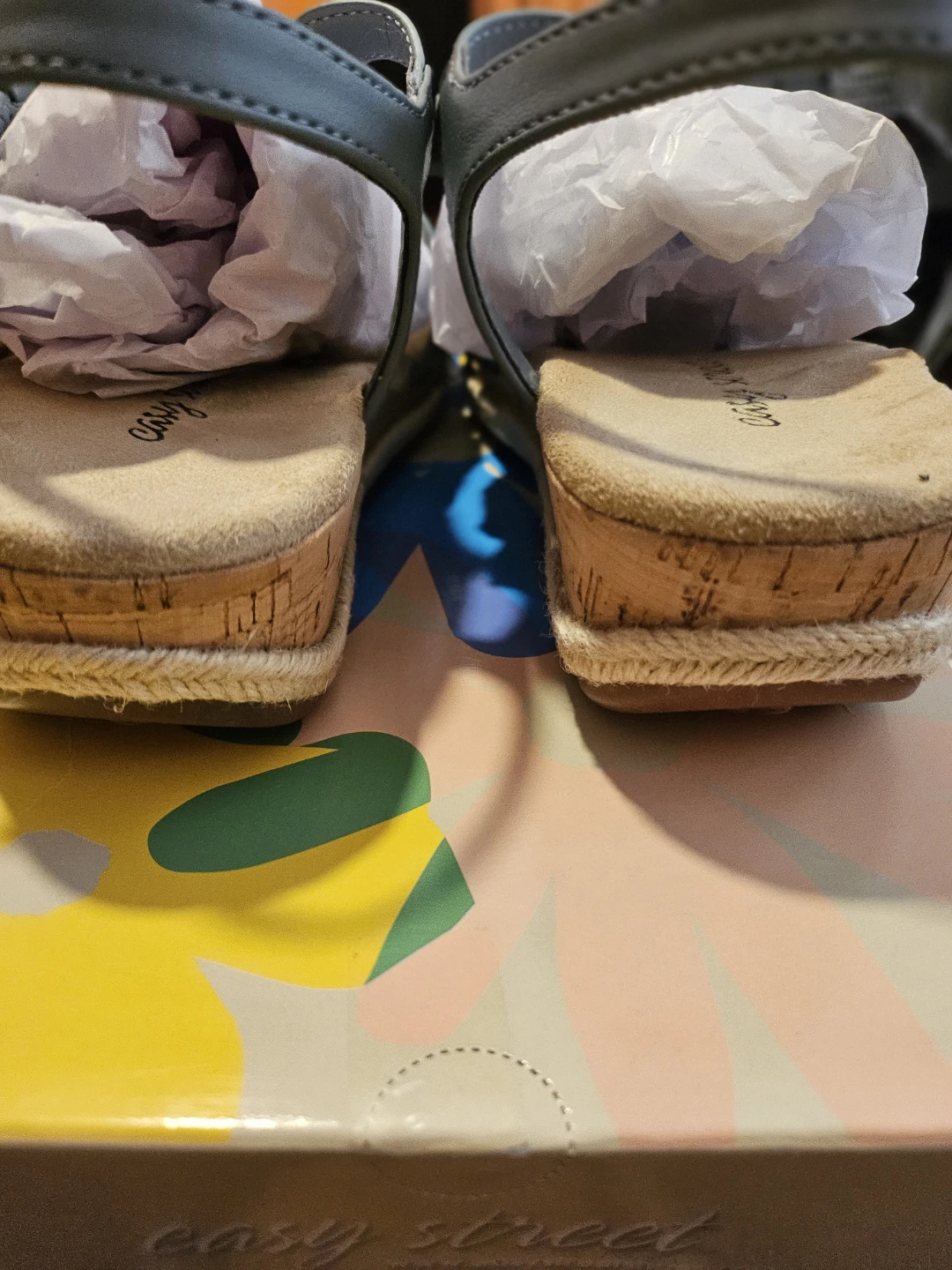 Easy Street Dorinda Women's Wedge Sandals Blue Size 6.5 WW - photo 4