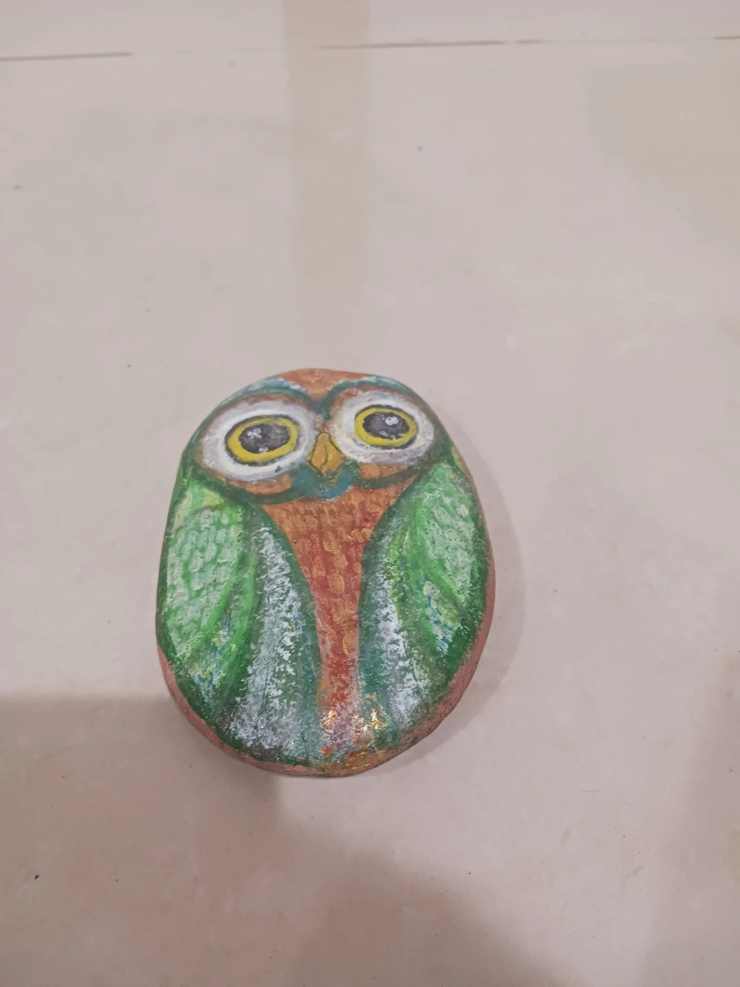 Hand-Painted Owl Rock