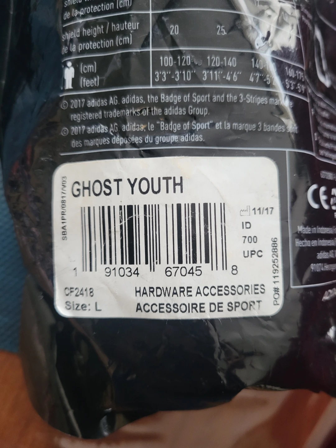 Adidas Ghost Youth Shin Guards Size L - photo 2