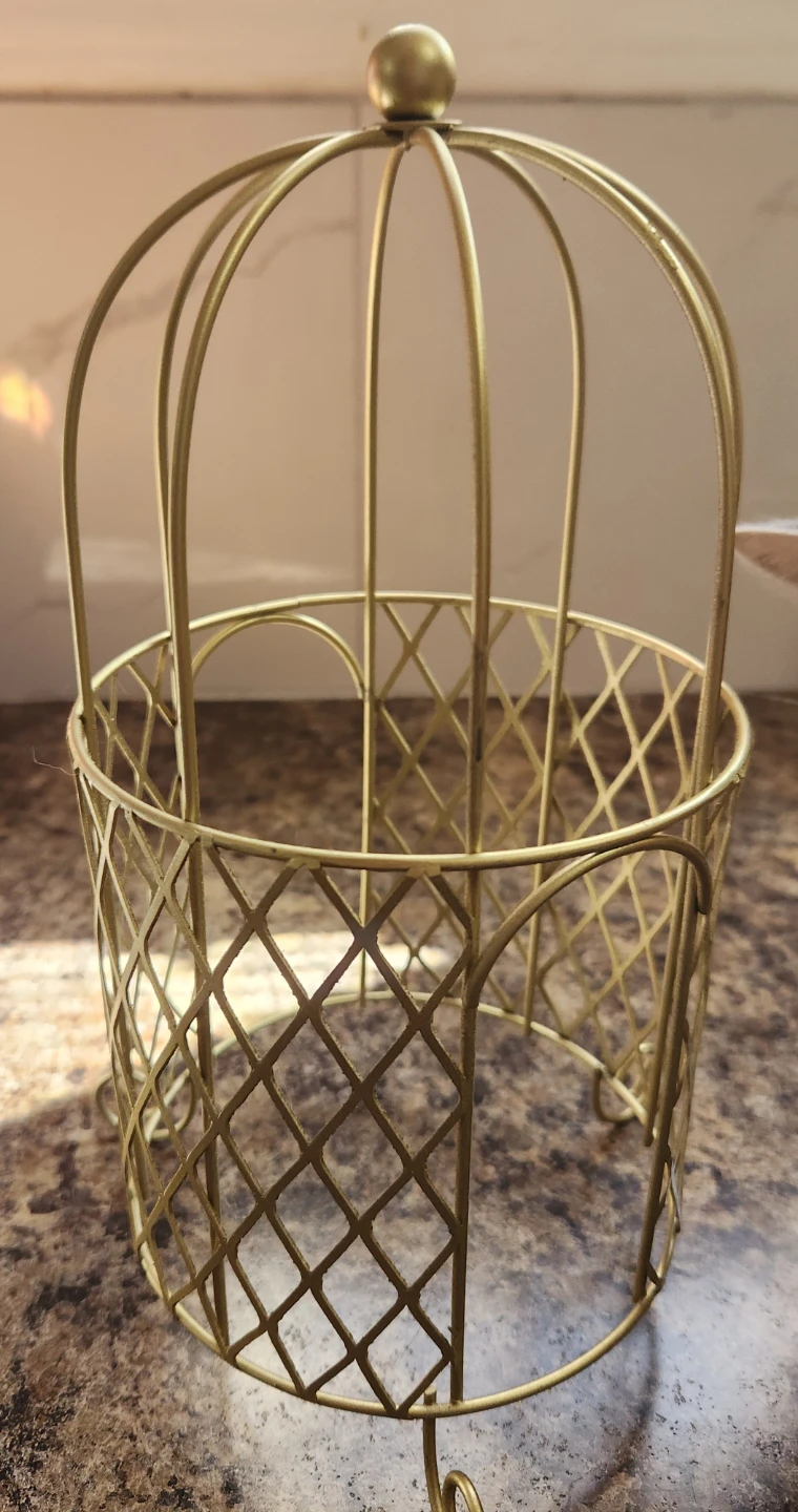 Gold Metal Decorative Bird Cage Holder