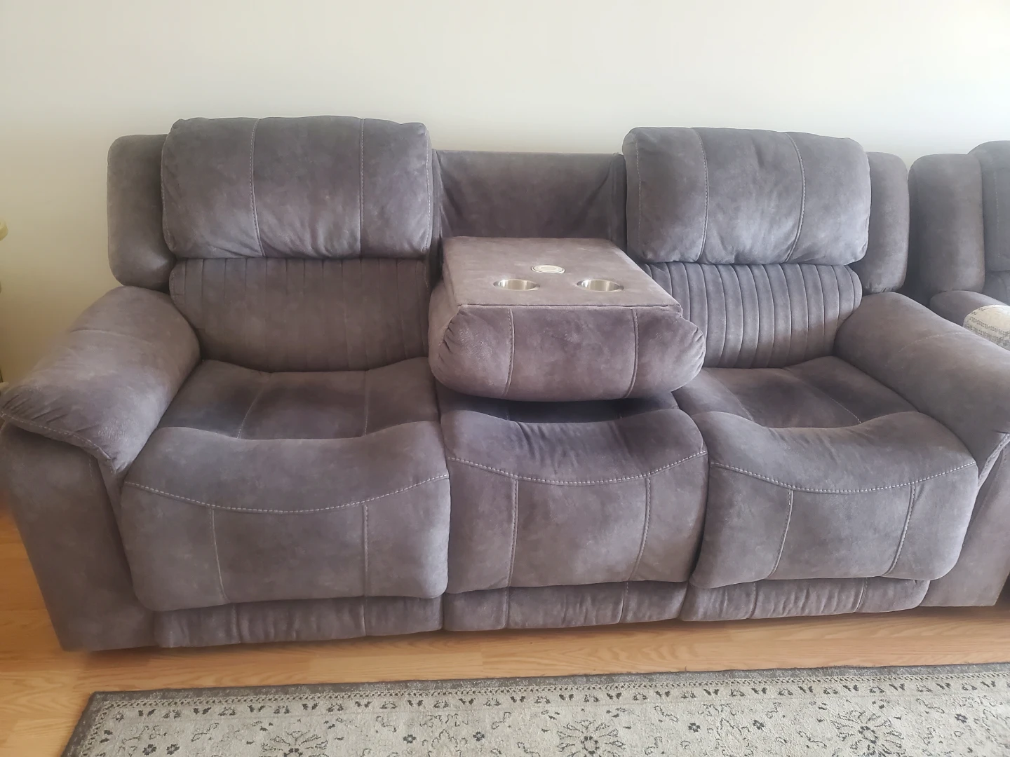 Grey Reclining Sofa 3 piece