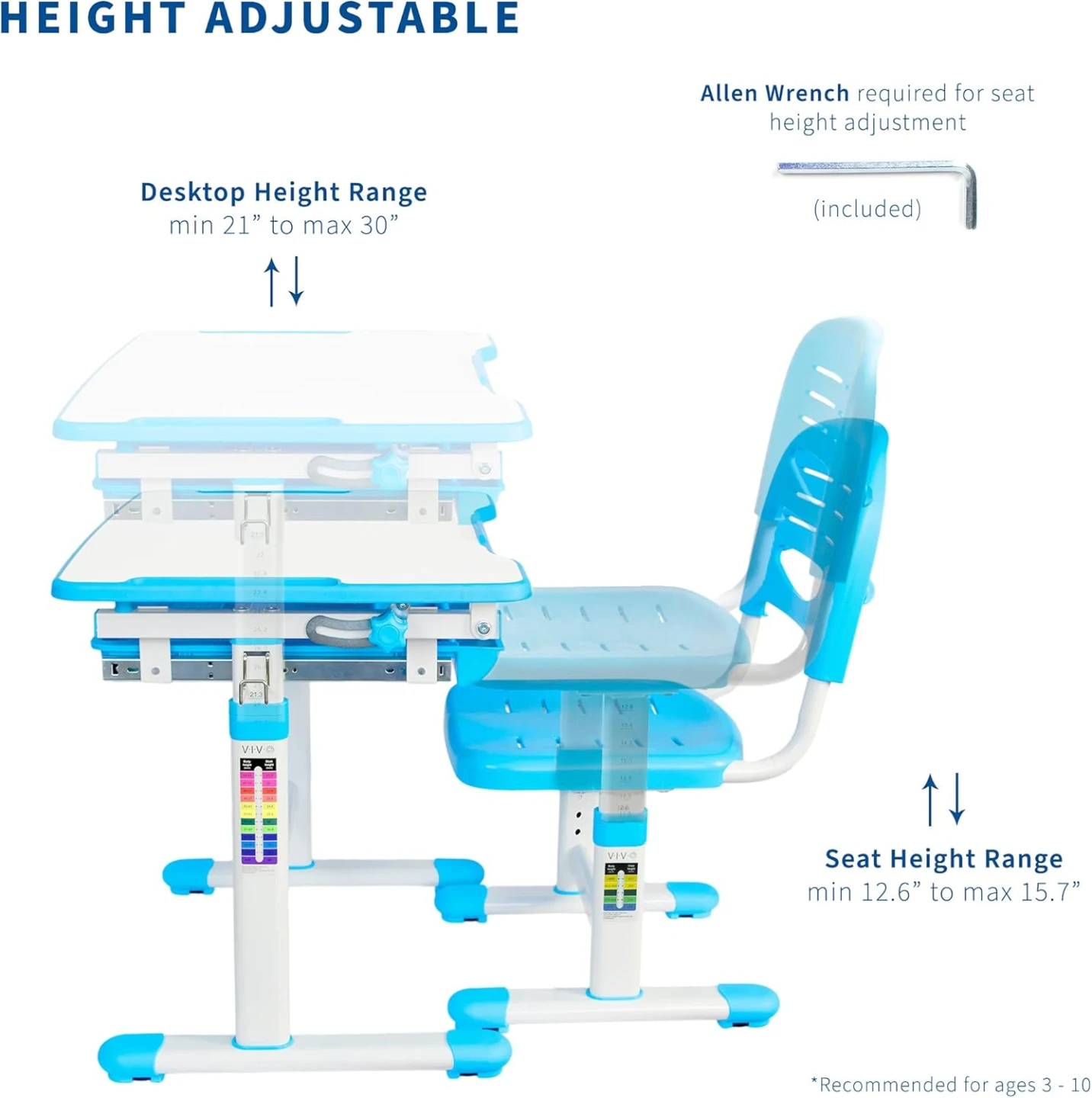BNIB - VIVO Height Adjustable Children's Desk and Chair Set - photo 5