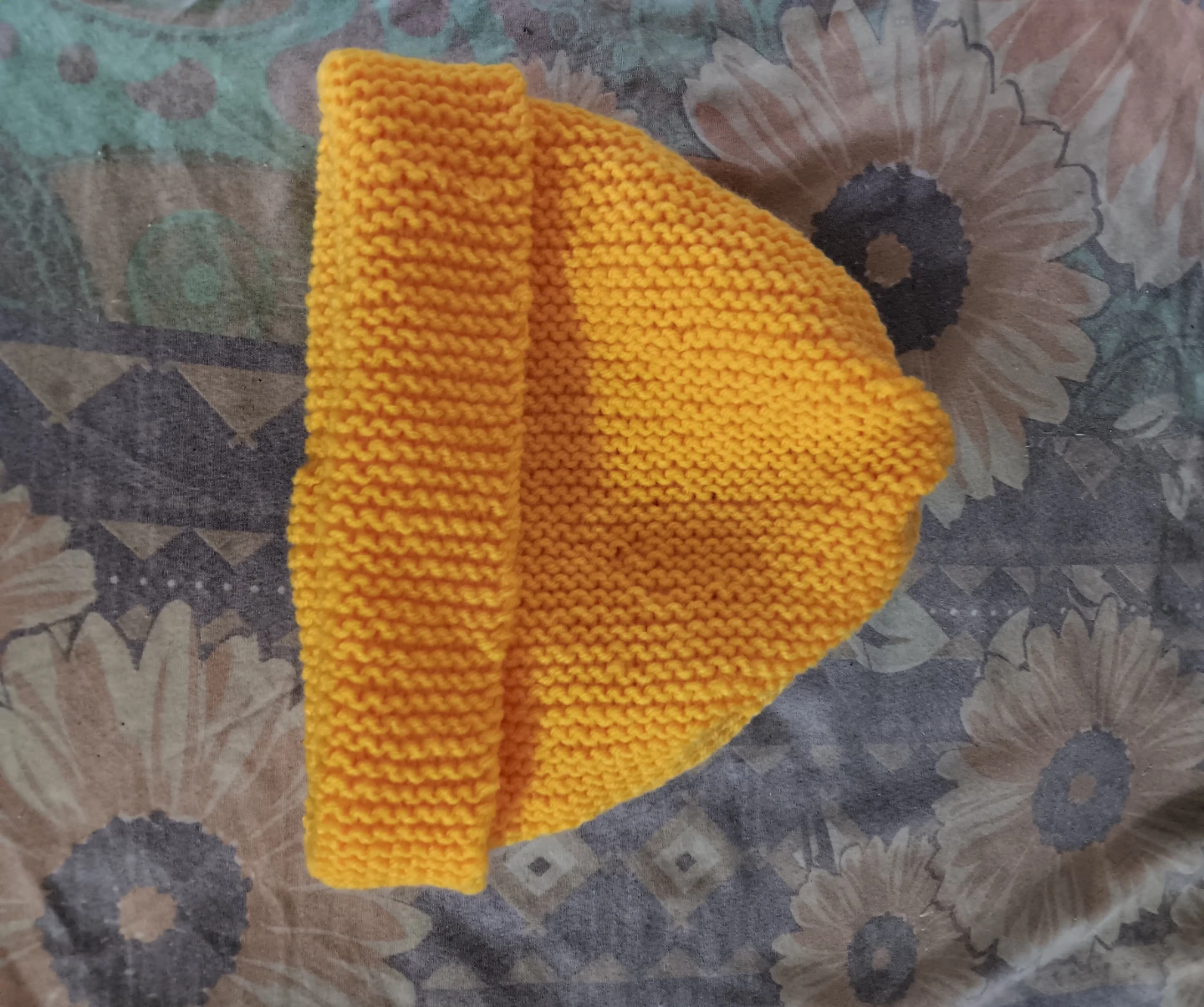 Hand-Knitted Yellow Beanie Hat - photo 2