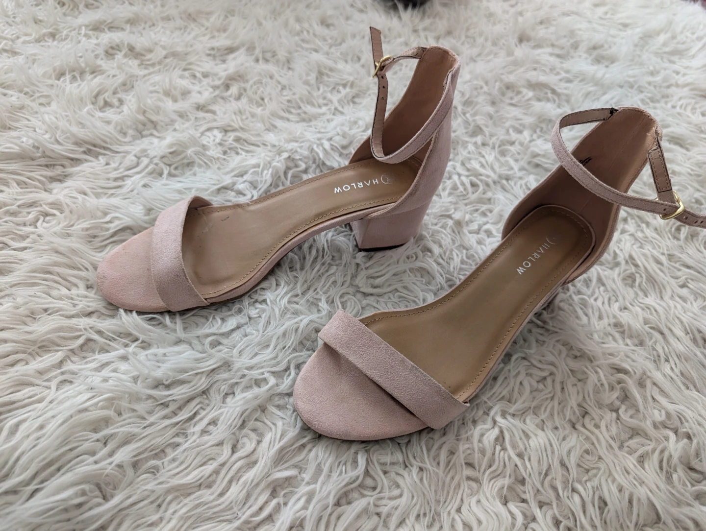 Harlow Women's Pink Suede Block Heel Sandals