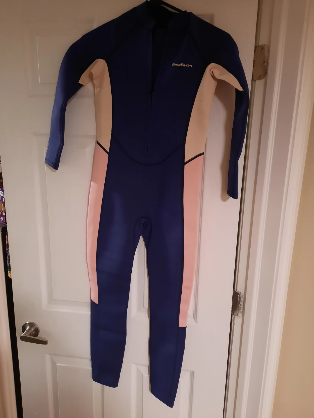 SeaSkin Full Body Wetsuit - Blue/Pink/Beige