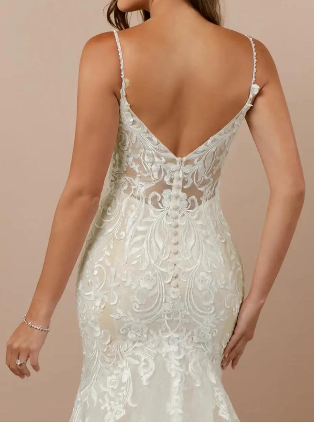 White Lace Mermaid Wedding Dress - photo 3