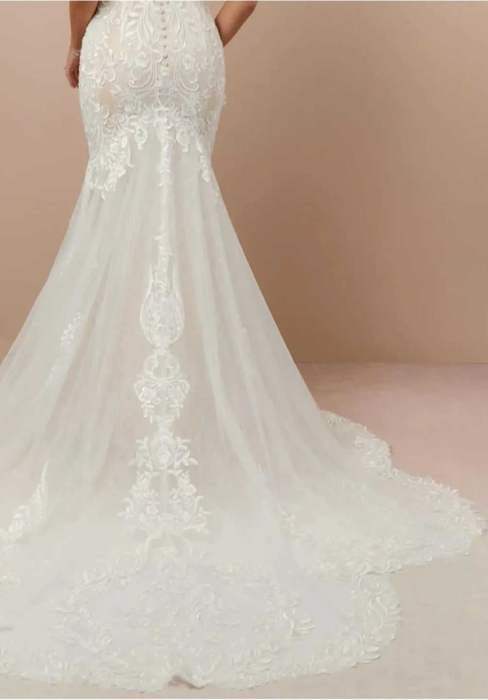 White Lace Mermaid Wedding Dress - photo 4
