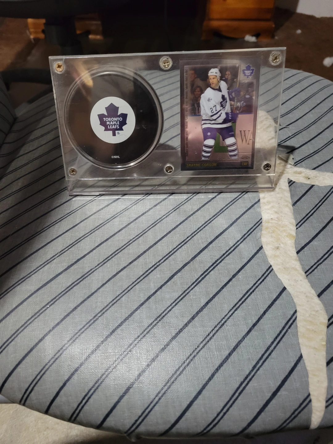 Toronto Maple Leafs Shayne Corson Hockey Puck & Card Display