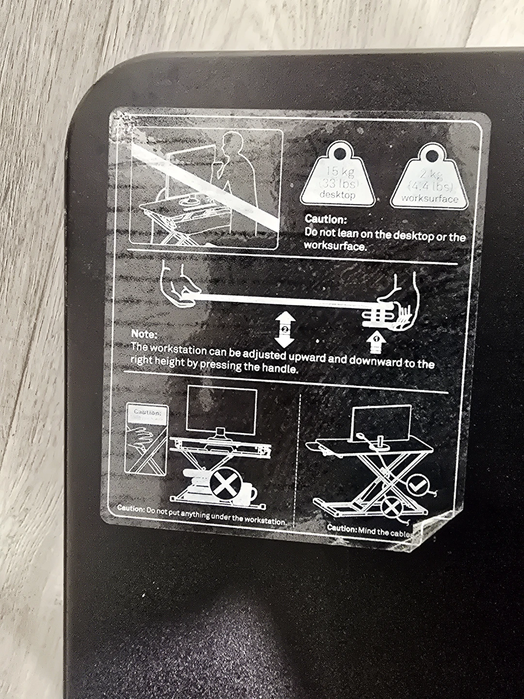 Black Adjustable Standing Desk Converter - photo 5