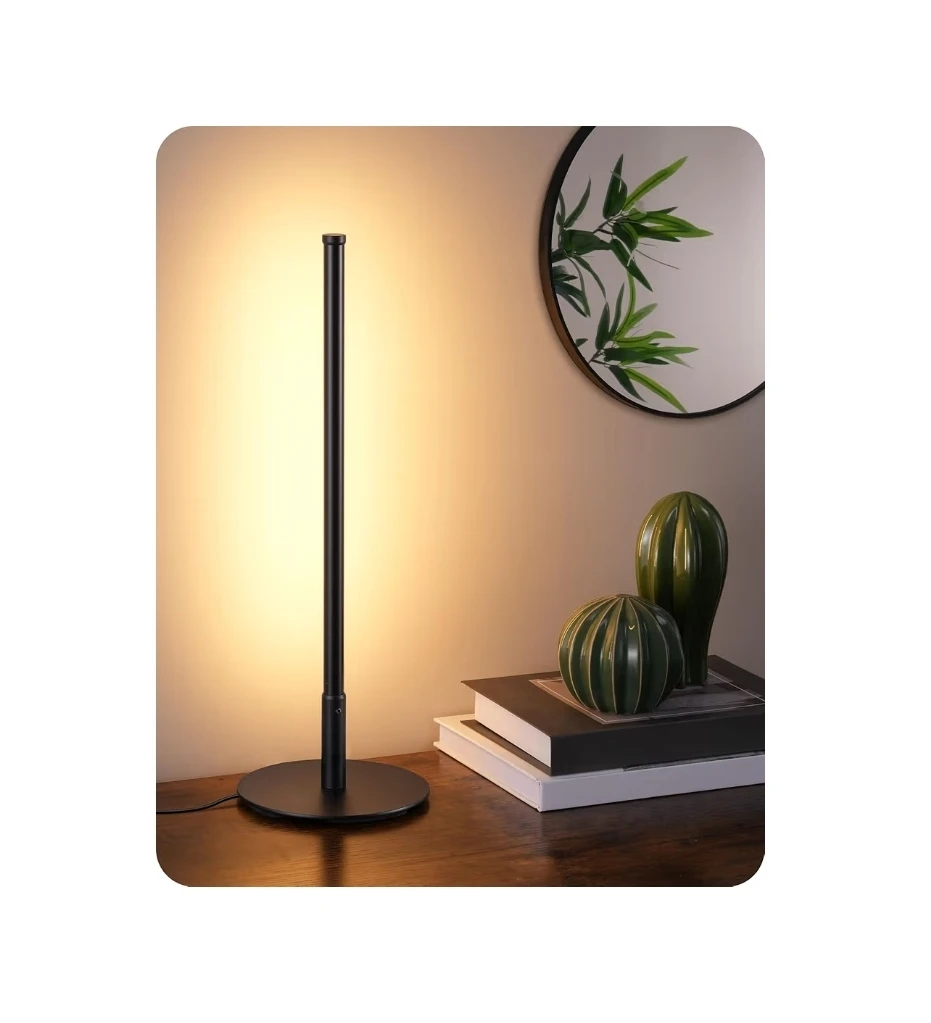 LED Table Lamp Minimalist Bedside Light Black Touch Dimmable