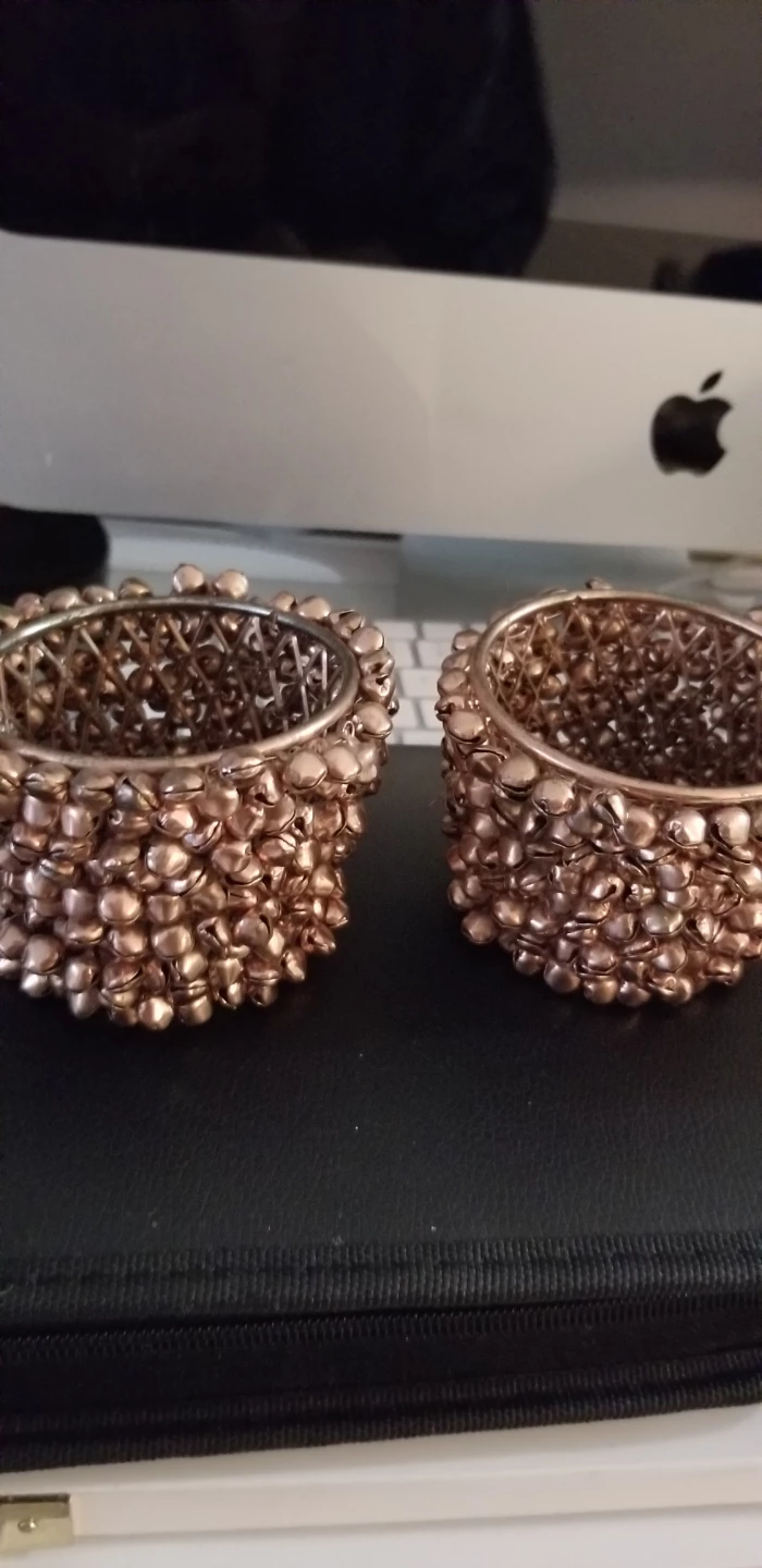 Copper Tone Beaded Bracelets (Set of 2)