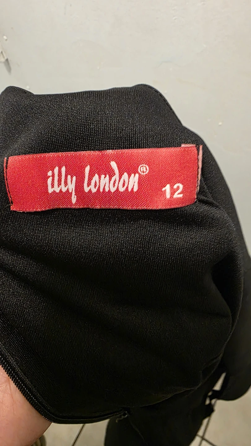Illy London Black Lace Trim Dress Size 12 - photo 4