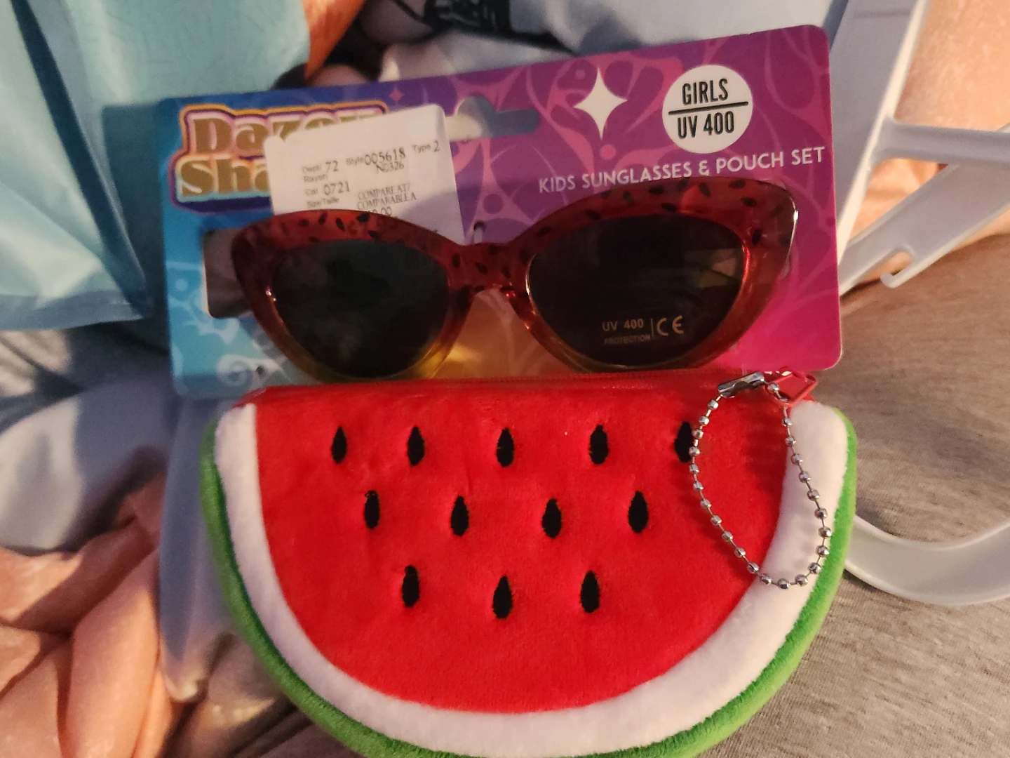 Dazzle Shape Girls Sunglasses & Pouch Set
