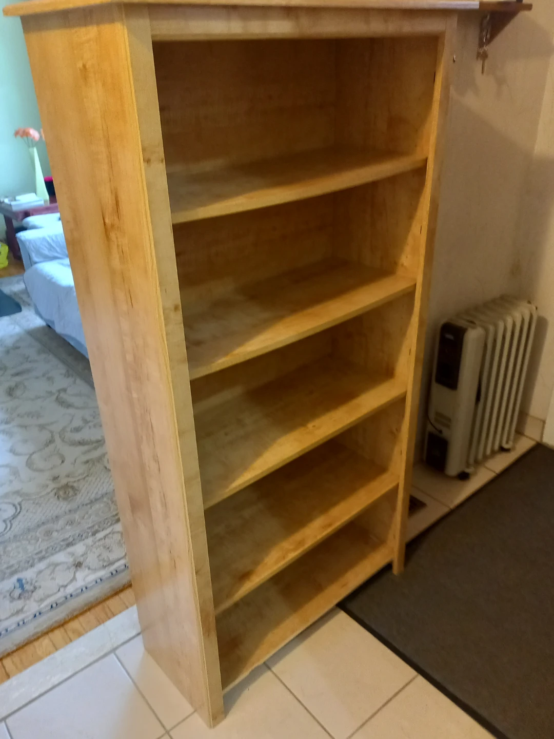 Light Wood 5-Shelf Bookshelf