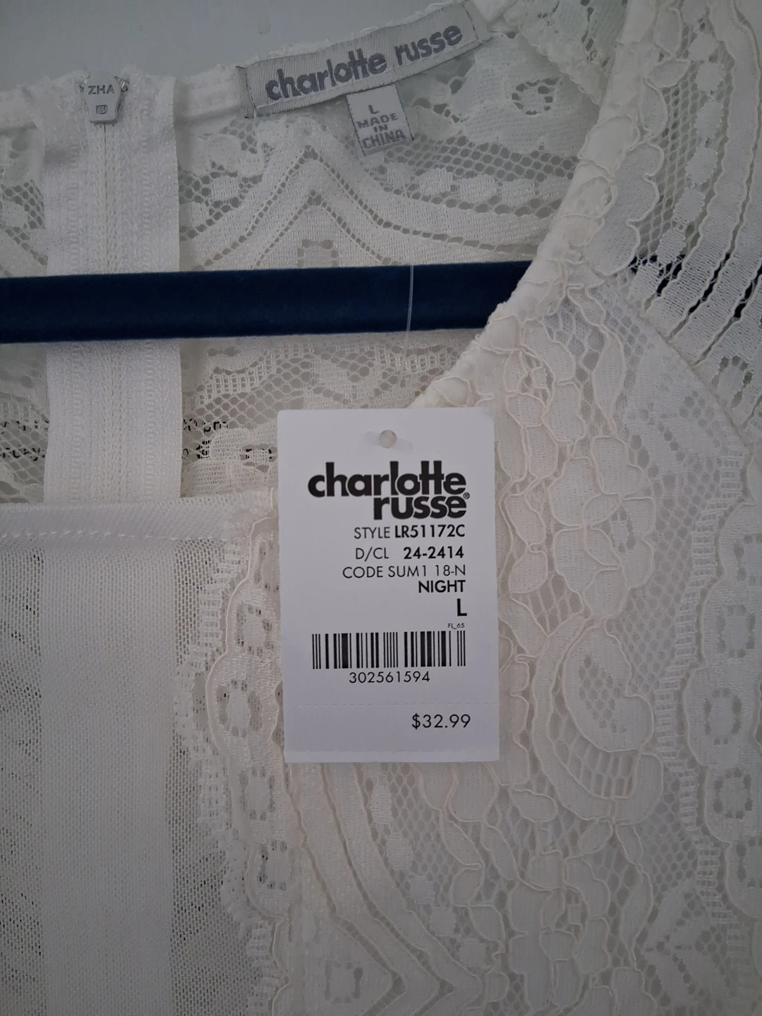 Charlotte Russe Ivory Lace Romper - Size L - photo 5